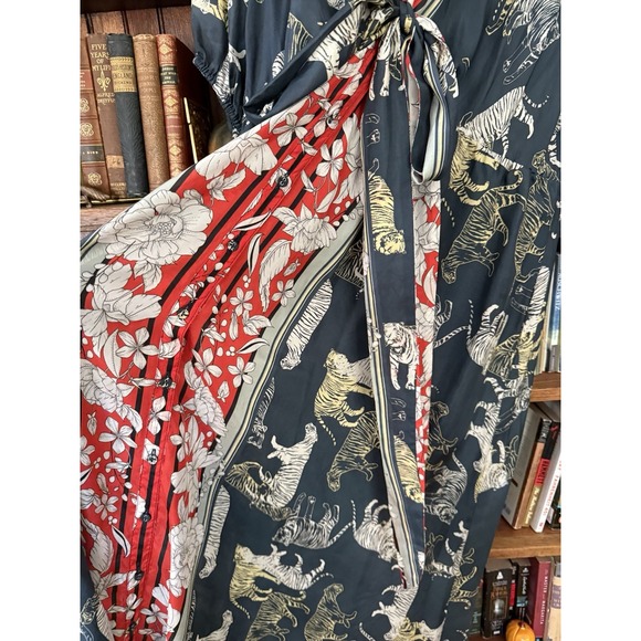 JOHNNY‎ WAS Ada Slip Dress Silk Tiger Flowy XL $799 - Picture 8 of 16